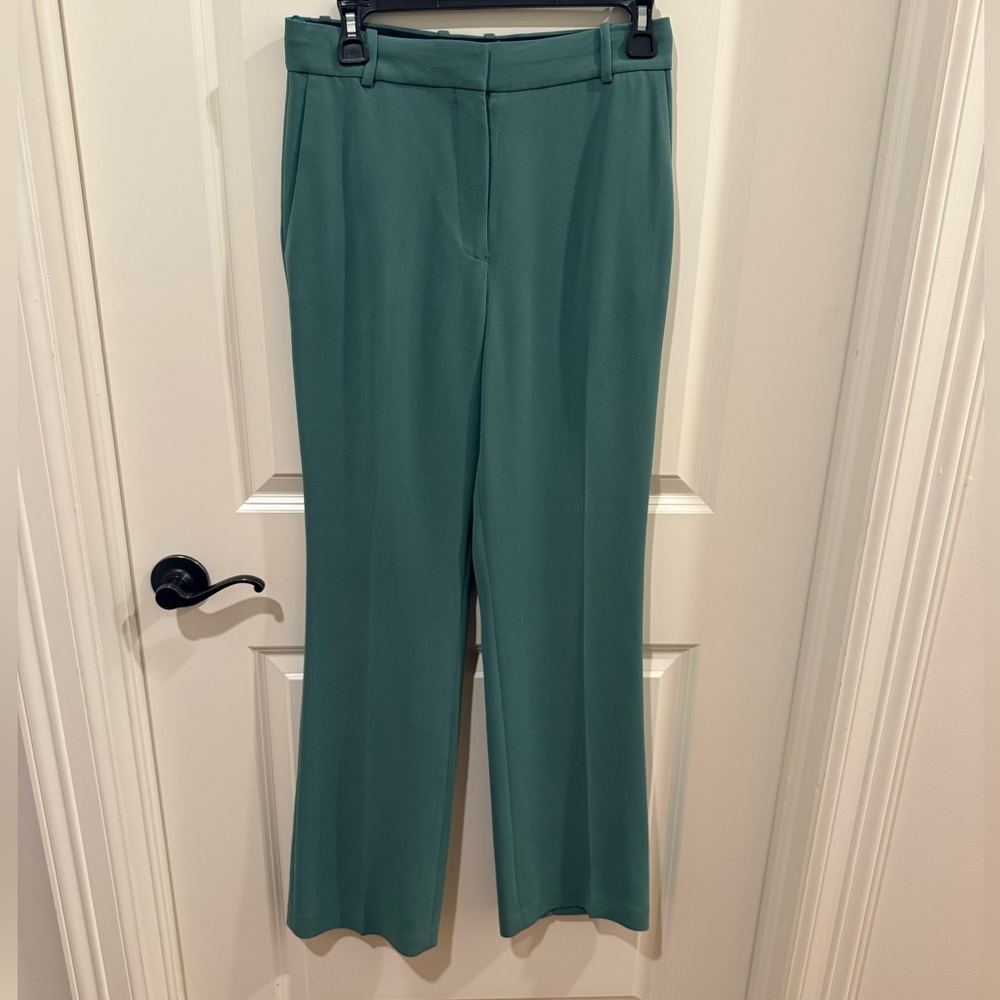 Aritzia Teal Green Wide-Leg Dress Pants